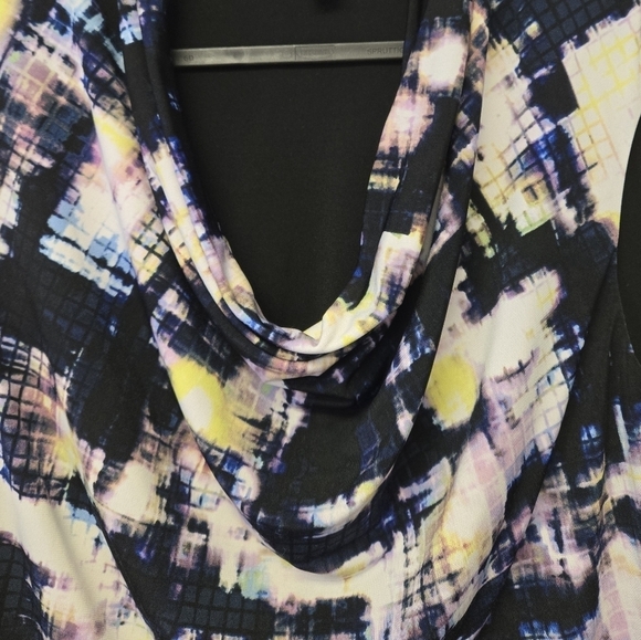 Ellen Tracy Drape Front Blouse Black L - Picture 3 of 6